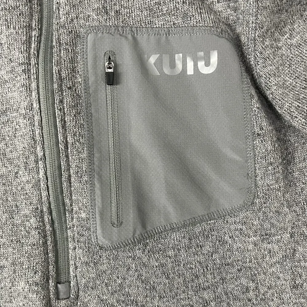 KUIU Sweater Mens XL Gray Base Camp High Loft Sweater Fleece 1/4 Zip Hunting